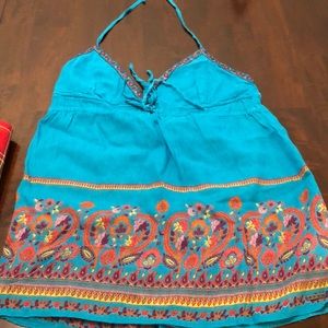 ROXY linen halter top NWOT